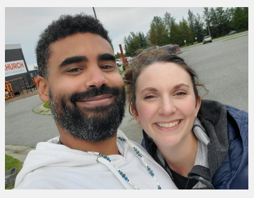 Andrew and Gabrielle Satterfield pictured outdoors.